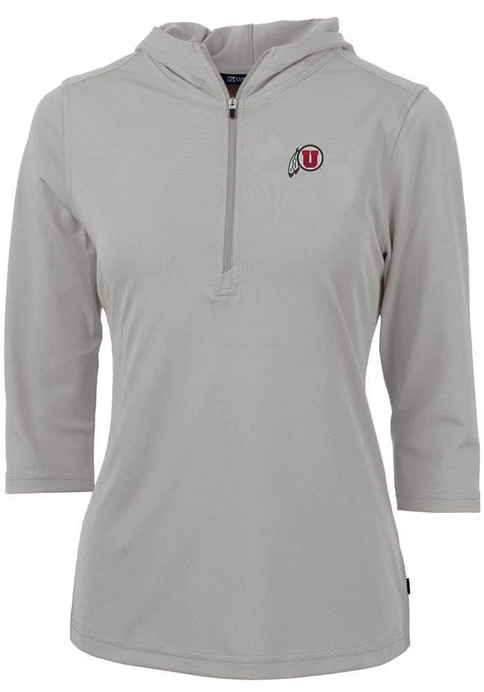 Cutter and Buck Utah Utes Womens Virtue Eco Pique Hooded Sweatshirt