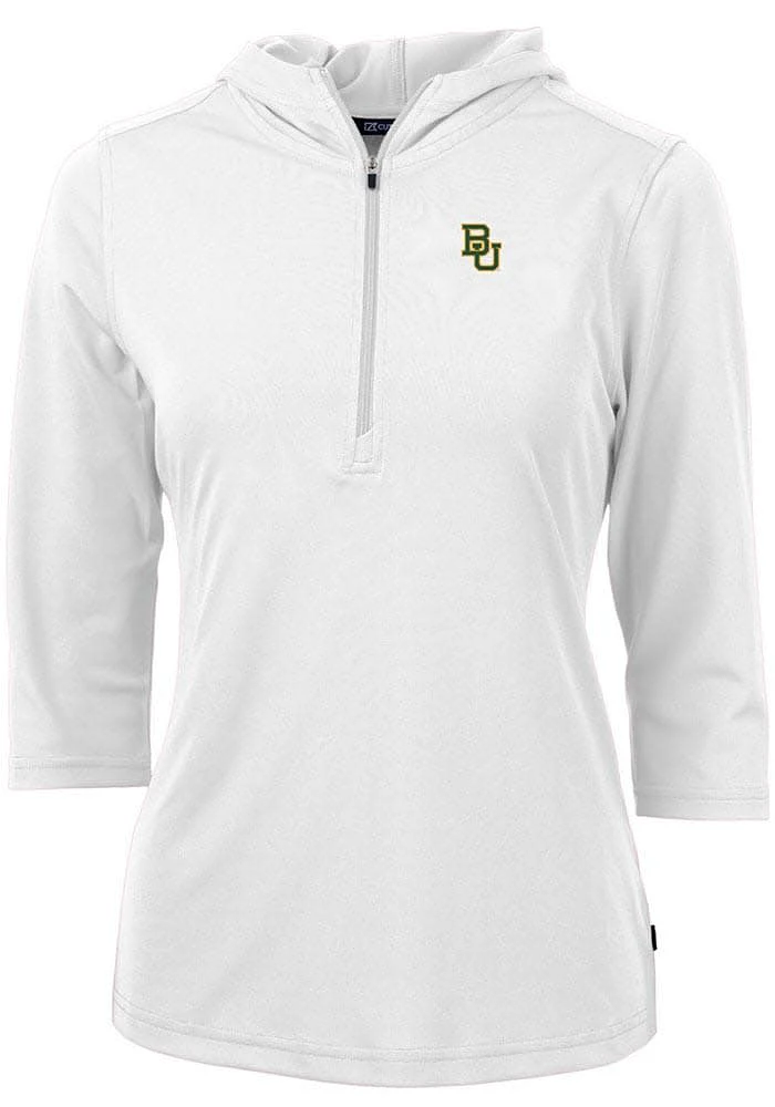 Cutter and Buck Baylor Bears Womens Virtue Eco Pique Hooded Sweatshirt
