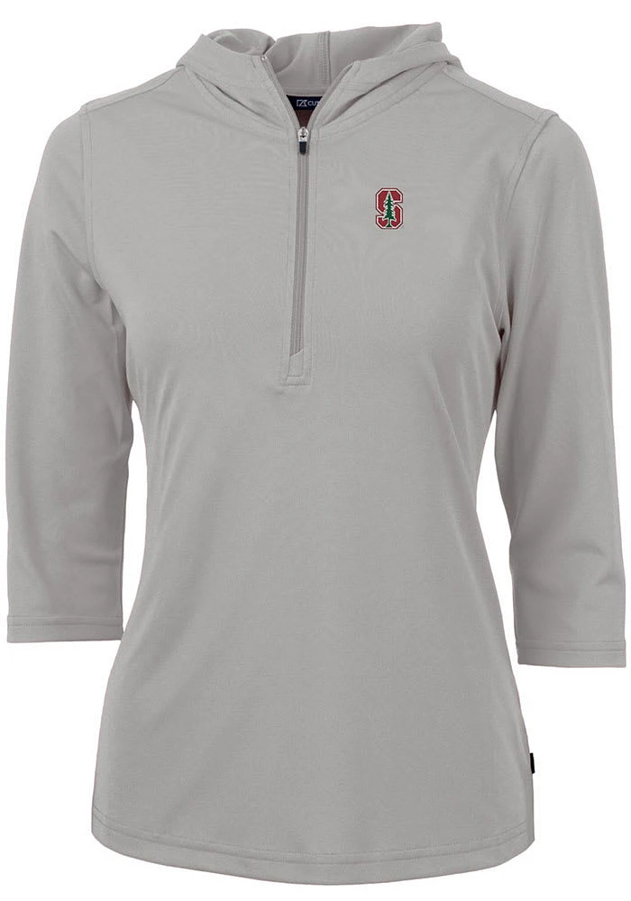 Cutter and Buck Stanford Cardinal Womens Virtue Eco Pique Hooded Sweatshirt