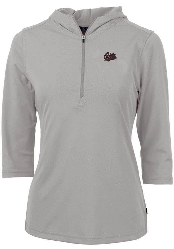 Cutter and Buck Montana Grizzlies Womens Virtue Eco Pique Hooded Sweatshirt