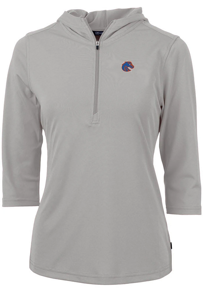 Cutter and Buck Boise State Broncos Womens Virtue Eco Pique Hooded Sweatshirt