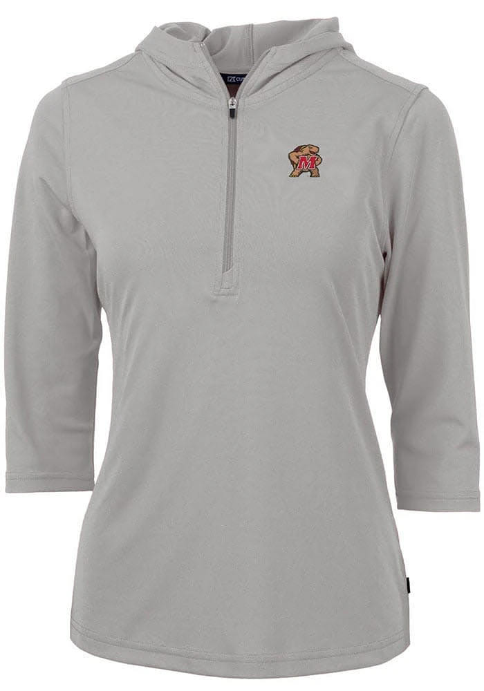 Cutter and Buck Maryland Terrapins Womens Virtue Eco Pique Hooded Sweatshirt