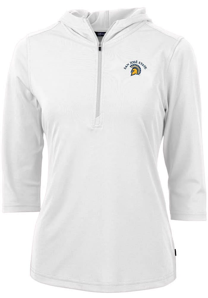 Cutter and Buck San Jose State Spartans Womens Virtue Eco Pique Hooded Sweatshirt