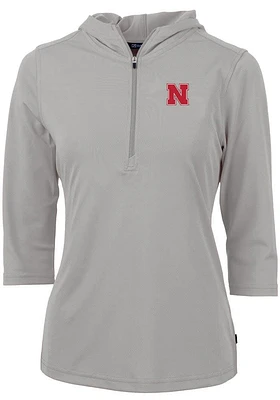 Cutter and Buck Nebraska Cornhuskers Womens Virtue Eco Pique Hooded Sweatshirt