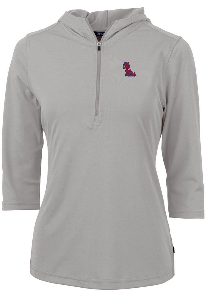 Cutter and Buck Ole Miss Rebels Womens Virtue Eco Pique Hooded Sweatshirt