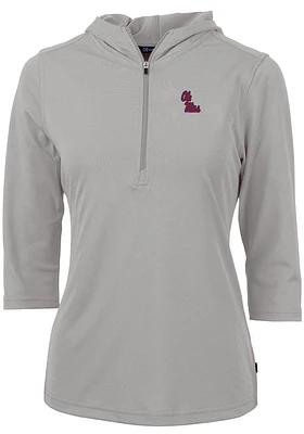 Cutter and Buck Ole Miss Rebels Womens Virtue Eco Pique Hooded Sweatshirt