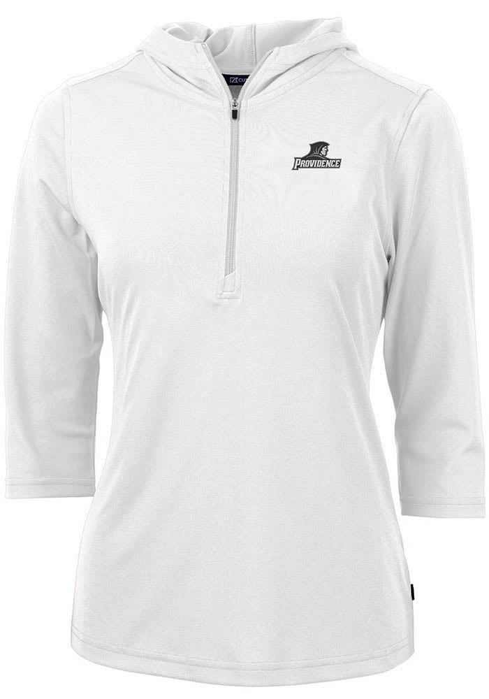 Cutter and Buck Providence Friars Womens White Virtue Eco Pique Hooded Sweatshirt