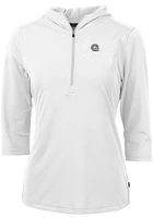 Cutter and Buck Georgetown Hoyas Womens White Virtue Eco Pique Hooded Sweatshirt