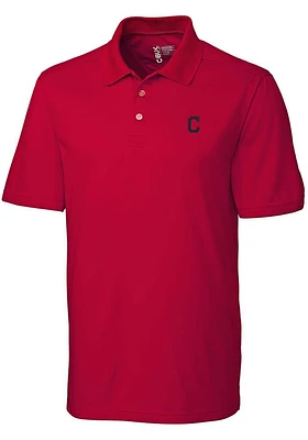 Cutter and Buck Cleveland Guardians Mens Red Fairwood Short Sleeve Polo