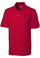 Cutter and Buck Cleveland Guardians Mens Red Fairwood Short Sleeve Polo