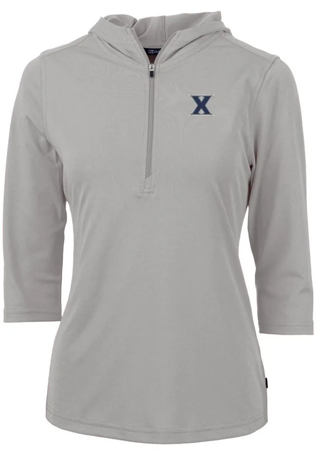 Cutter and Buck Xavier Musketeers Womens Virtue Eco Pique Hooded Sweatshirt