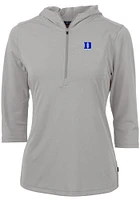 Cutter and Buck Duke Blue Devils Womens Virtue Eco Pique Hooded Sweatshirt