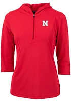 Womens Nebraska Cornhuskers Cutter and Buck Virtue Eco Pique Hooded Sweatshirt