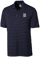 Cutter and Buck Detroit Tigers Mens Navy Blue Franklin Stripe Short Sleeve Polo