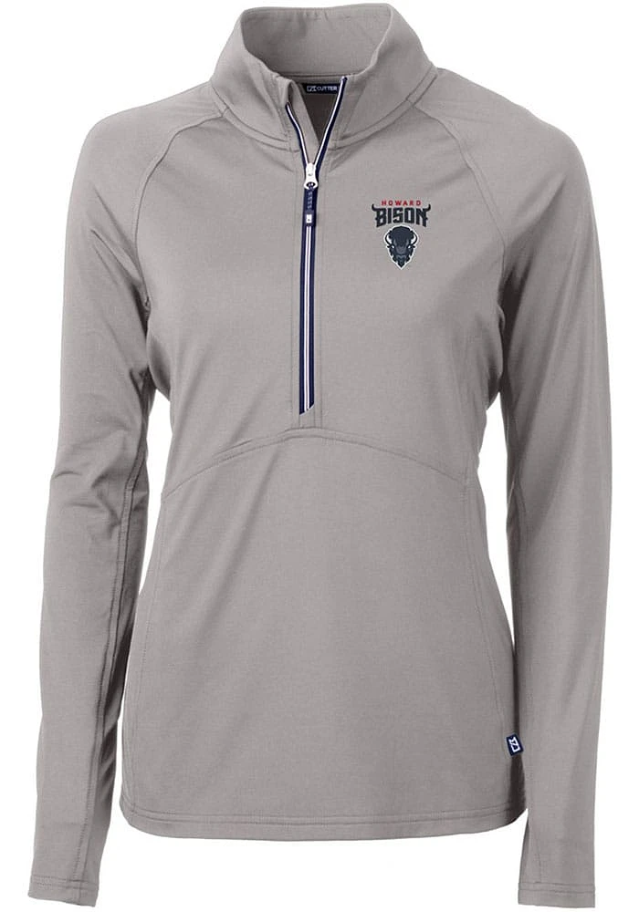 Cutter and Buck Howard Bison Womens Grey Adapt Eco Qtr Zip