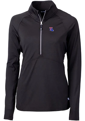 Cutter and Buck Louisiana Tech Bulldogs Womens Black Adapt Eco Qtr Zip