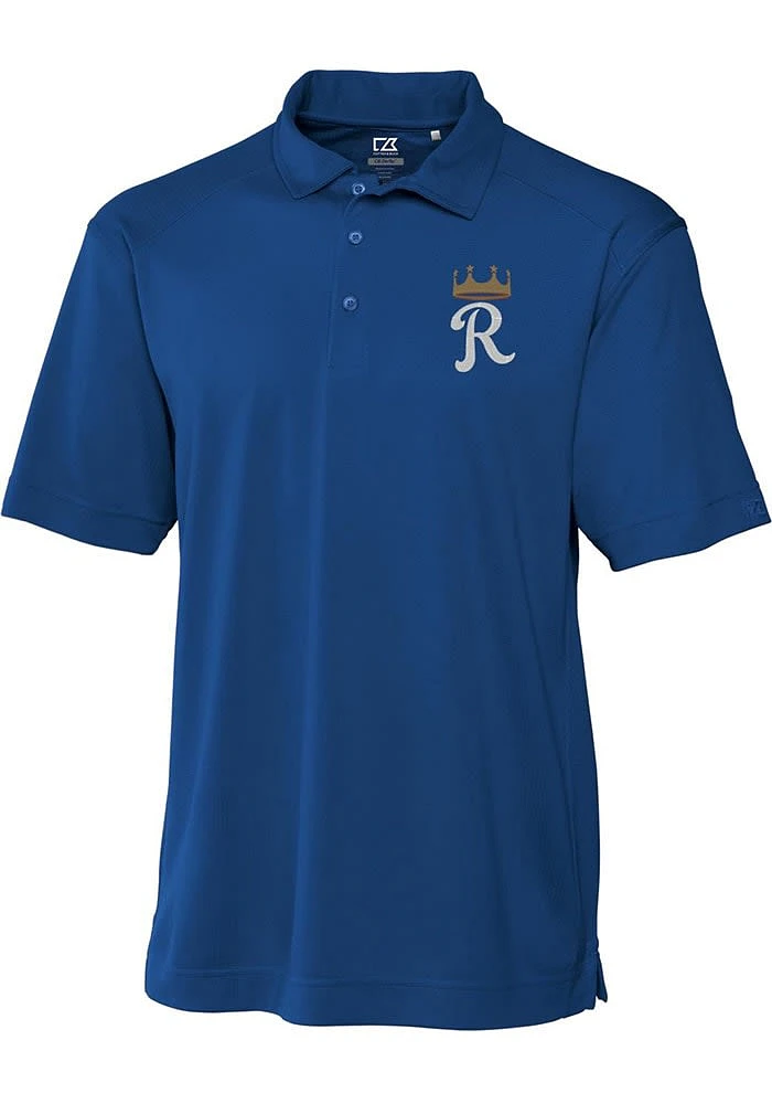 Cutter and Buck Kansas City Royals Mens Blue Genre Short Sleeve Polo