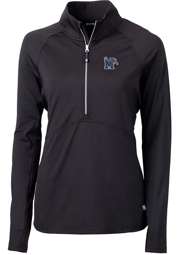 Cutter and Buck Memphis Tigers Womens Black Adapt Eco Qtr Zip