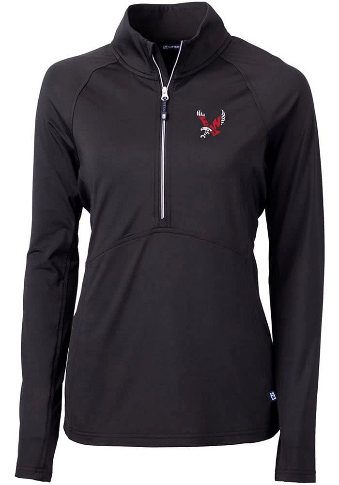 Cutter and Buck Eastern Washington Eagles Womens Black Adapt Eco Qtr Zip