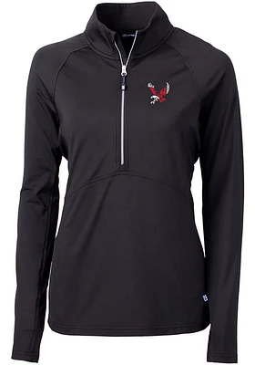 Cutter and Buck Eastern Washington Eagles Womens Black Adapt Eco Qtr Zip