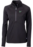 Cutter and Buck South Florida Bulls Womens Black Adapt Eco Qtr Zip
