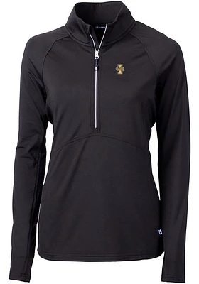 Cutter and Buck Idaho Vandals Womens Black Adapt Eco Qtr Zip