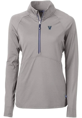 Cutter and Buck Villanova Wildcats Womens Grey Adapt Eco Qtr Zip