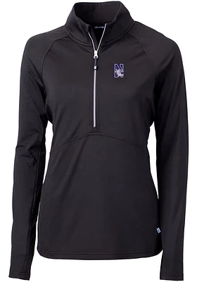 Womens Northwestern Wildcats Cutter and Buck Adapt Eco Qtr Zip