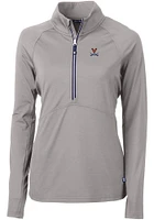 Cutter and Buck Virginia Cavaliers Womens Grey Adapt Eco Qtr Zip