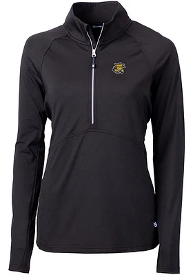 Cutter and Buck Wichita State Shockers Womens Black Adapt Eco Qtr Zip