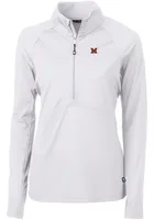 Cutter and Buck Miami RedHawks Womens Adapt Eco 1/4 Zip Pullover