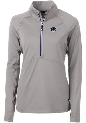 Cutter and Buck Penn State Nittany Lions Womens Grey Adapt Eco Qtr Zip