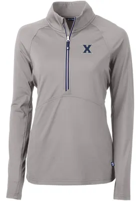 Cutter and Buck Xavier Musketeers Womens Adapt Eco Qtr Zip