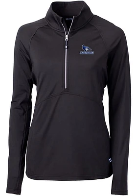 Cutter and Buck Creighton Bluejays Womens Black Adapt Eco Qtr Zip