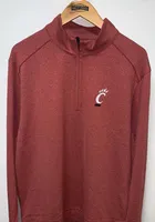 Cutter and Buck Cincinnati Bearcats Mens Red Shoreline Paw Logo Long Sleeve Qtr Zip Pullover