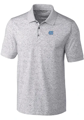 Cutter and Buck North Carolina Tar Heels Mens Grey Advantage Space Dye Short Sleeve Polo