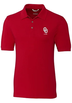 Cutter and Buck Oklahoma Sooners Mens Crimson Advantage Short Sleeve Polo