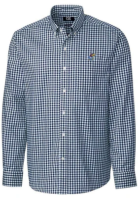 Cutter and Buck Kansas Jayhawks Mens Navy Blue League Long Sleeve Dress Shirt