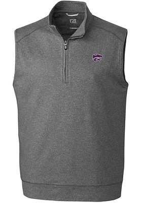 Cutter and Buck K-State Wildcats Mens Charcoal Shoreline Sleeveless Jacket