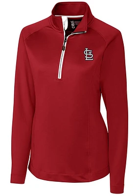 Cutter and Buck St Louis Cardinals Womens Red Jackson Qtr Zip Pullover