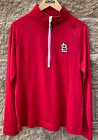 Cutter and Buck St Louis Cardinals Womens Red Jackson Qtr Zip Pullover