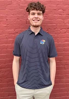 Cutter and Buck Kansas Jayhawks Mens Navy Blue Forge Short Sleeve Polo