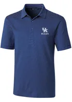 Cutter and Buck Kentucky Wildcats Mens Blue Forge Pencil Short Sleeve Polo