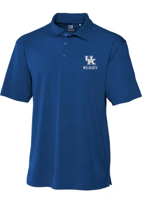 Cutter and Buck Kentucky Wildcats Mens Blue Genre Short Sleeve Polo