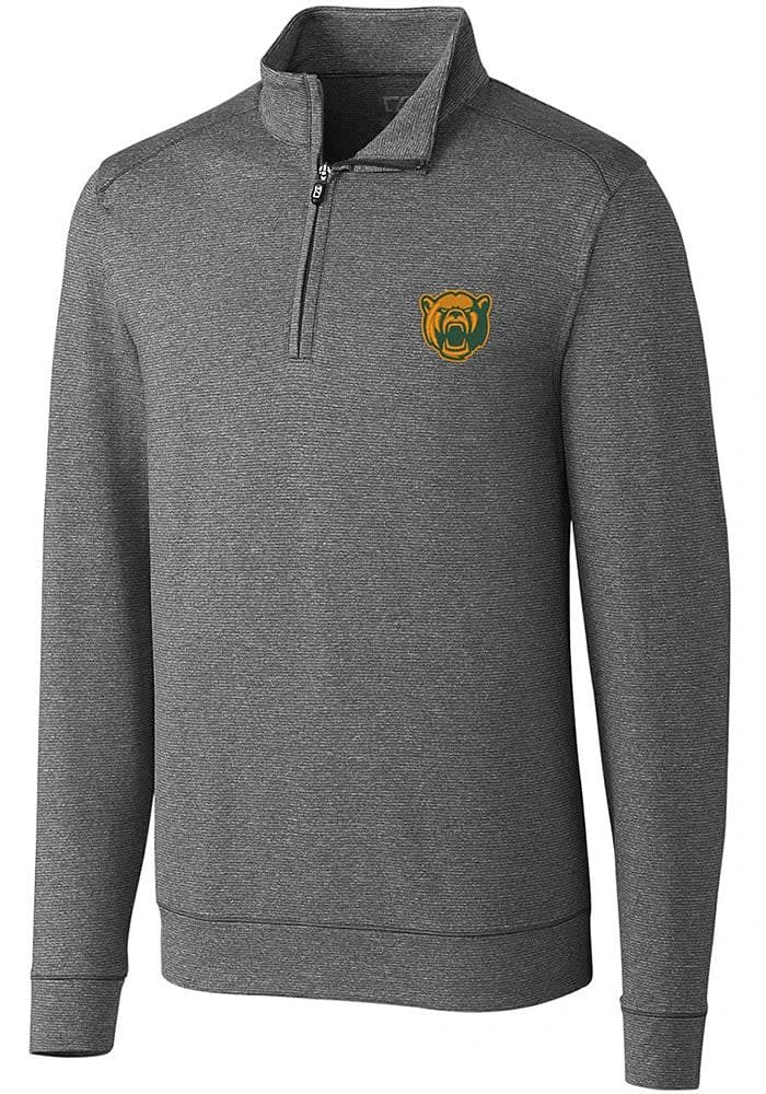 Cutter and Buck Baylor Bears Mens Charcoal Shoreline Long Sleeve Qtr Zip Pullover