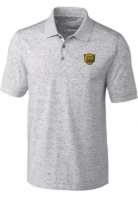 Cutter and Buck Baylor Bears Mens Grey Advantage Space Dye Design Short Sleeve Polo