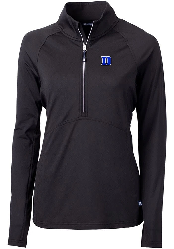 Cutter and Buck Duke Blue Devils Womens Black Adapt Eco Qtr Zip