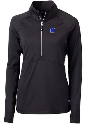 Cutter and Buck Duke Blue Devils Womens Black Adapt Eco Qtr Zip