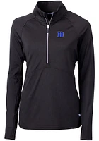 Cutter and Buck Duke Blue Devils Womens Black Adapt Eco Qtr Zip