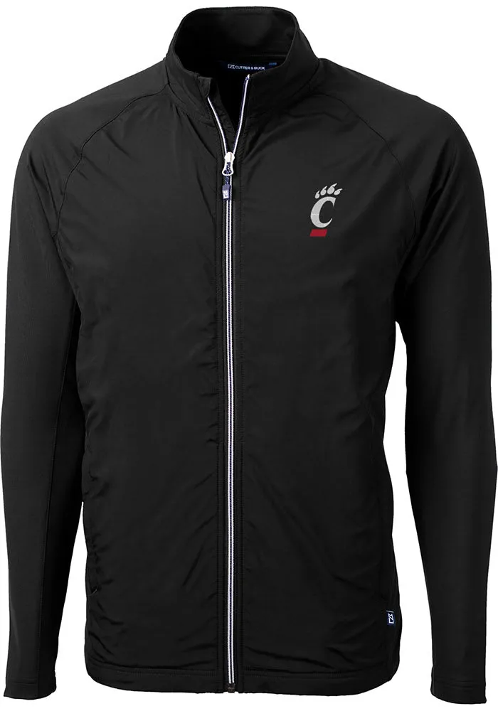 Cutter and Buck Cincinnati Bearcats Mens Black Adapt Eco Knit Medium Weight Jacket